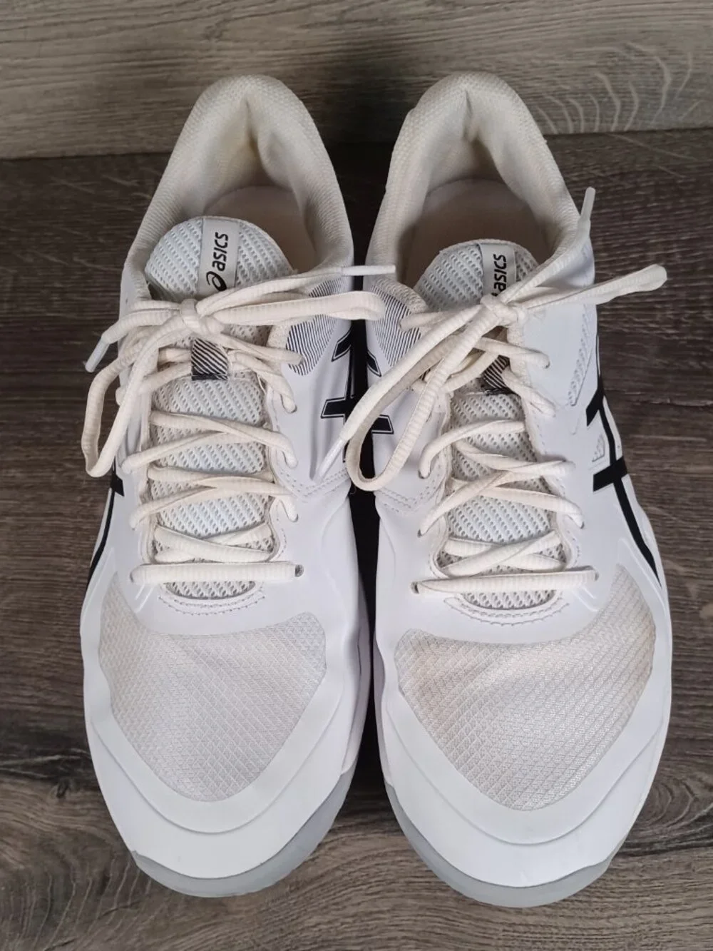 ASICS Game FF Men's 10 White Black Mesh Synthetic Lace Up Athletic Sneakers